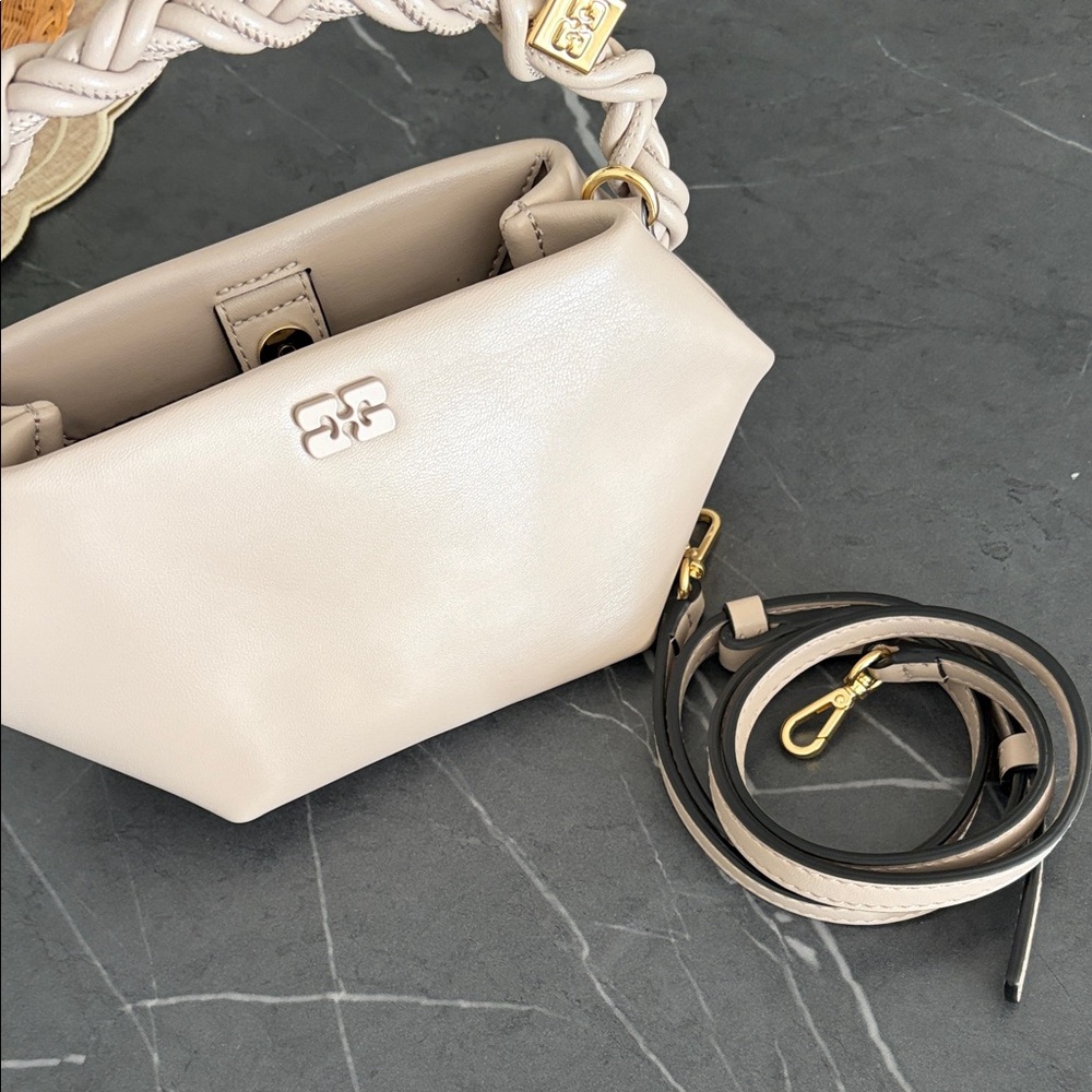 Ganni Light Grey Mini Bou Bag - Picture 3 of 9